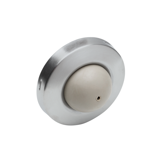 Ives WS406/407CVX Wall Stop, Convex Rubber Bumper, Satin Chrome (US26D)