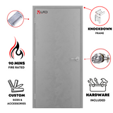 16-gauge knock-down steel door frame, 4-7/8 inch throat