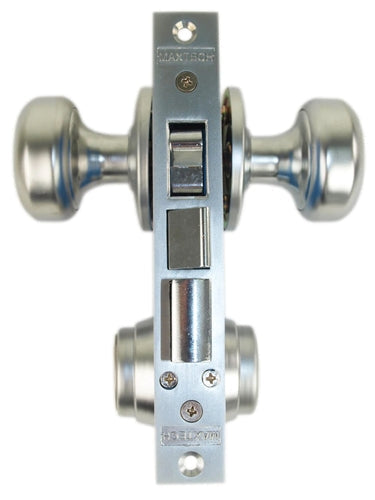 Maxtech Heavy Duty Iron Gate Double Cylinder Mortise Lockset 2-1/2" Backset 1"X 7-1/8" Faceplate Satin Crome (Right Hand)