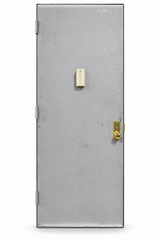Apartment Angle Unit — door with mortise lock and door chime, hinge side view