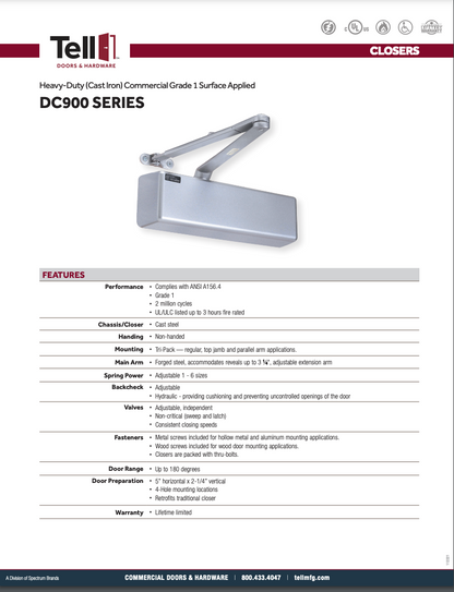 Heavy Duty Commercial Door Closer TELL-800