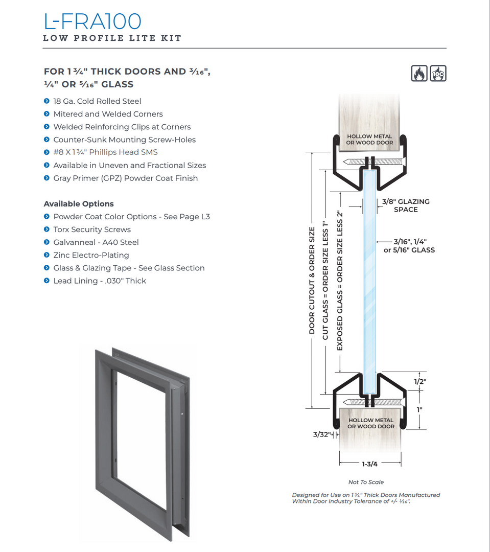 36" x 84" Flush Hollow Metal Door With Knockdown Drywall Frame, Hardware Included - Hinges and Cylindrical Lockset