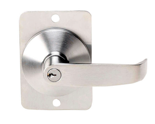 Tell 8000 Series Exit Device Storeroom Lever Trim - US26D Satin Chrome Finish, Schlage "C" Keyway Keyed Random EX100038 CTL886