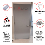 Load image into Gallery viewer, 36&quot; x 84&quot; Flush Hollow Metal Door With Knockdown Drywall Frame, Hardware Included - Hinges and Cylindrical Lockset
