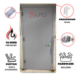 Load image into Gallery viewer, 36&quot; x 84&quot; Flush Hollow Metal Door With Knockdown Drywall Frame, Hardware Included - Hinges and Cylindrical Lockset
