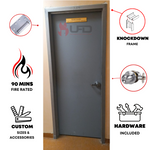 Load image into Gallery viewer, 36&quot; x 84&quot; Flush Hollow Metal Door With Knockdown Drywall Frame, Hardware Included - Hinges and Cylindrical Lockset
