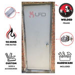 Load image into Gallery viewer, 36&quot; x 84&quot; Flush Hollow Metal Door With Knockdown Drywall Frame, Hardware Included - Hinges and Cylindrical Lockset

