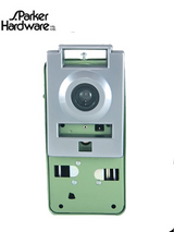 S. Parker 1602 door chime and viewer, outside plate with 180 degree peephole and name frame