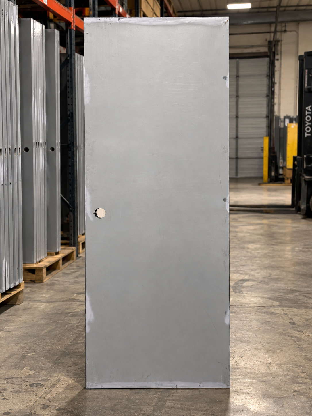 Steel door slab in the UFD warehouse
