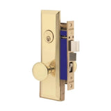 Maxtech solid brass mortise apartment entry lockset with deadbolt, knob and 2-1/2 inch backset