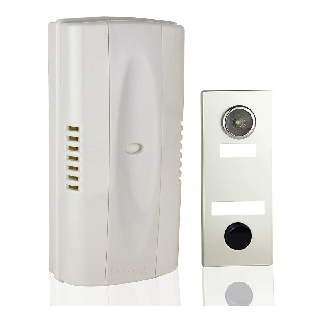 Newhouse Mechanical Door Chime with Push Button & 180° Viewer – Silver (MC145S)