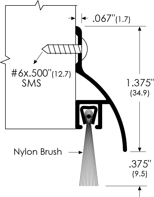Zero International 8198AA Door Sweep – 36"