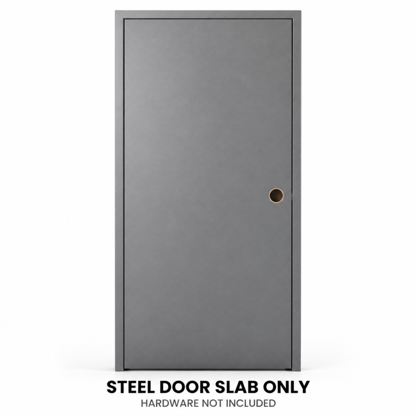 Steel door slab only — hardware not included