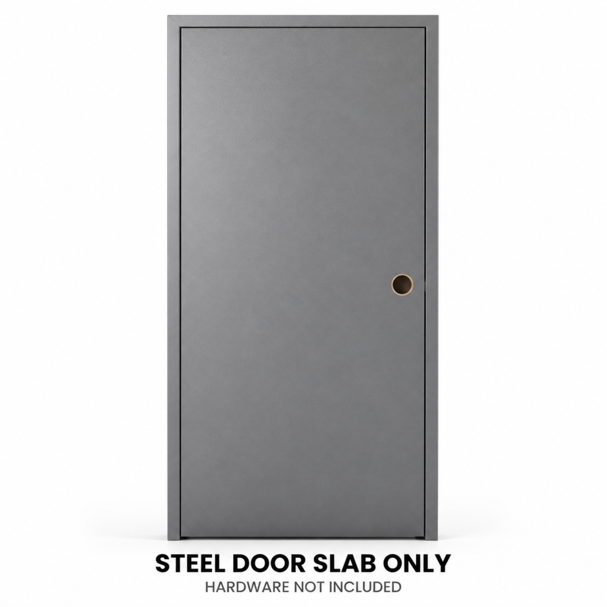 Steel door slab only — hardware not included