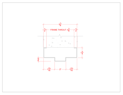 Welded steel door frame profile drawing – 4-7/8 inch throat, 5-7/8 inch overall, 2 inch face, 5/8 inch stop