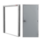 Load image into Gallery viewer, 32&quot; x 80&quot; Flush Hollow Metal Door With Welded Masonry Frame, Hardware Included - Hinges and Cylindrical Lockset
