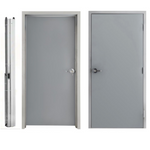 Load image into Gallery viewer, 36 x 80 Flush Hollow Metal Door With Knockdown Drywall Frame, Hardware Included - Hinges and Cylindrical Lockset
