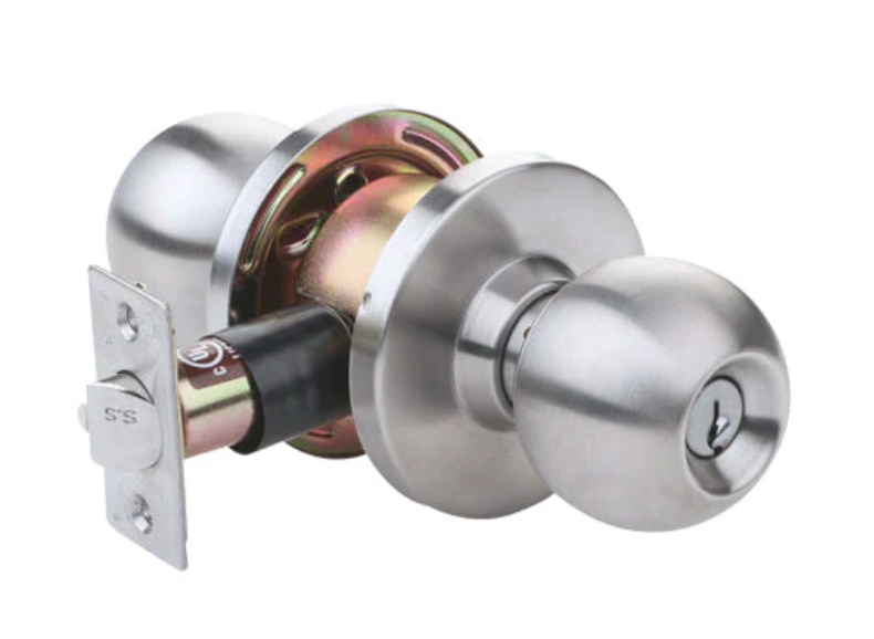 Tell CL100043 Heavy Duty Commercial Storeroom Knob Lockset, Stainless Steel Finish 2-3/4