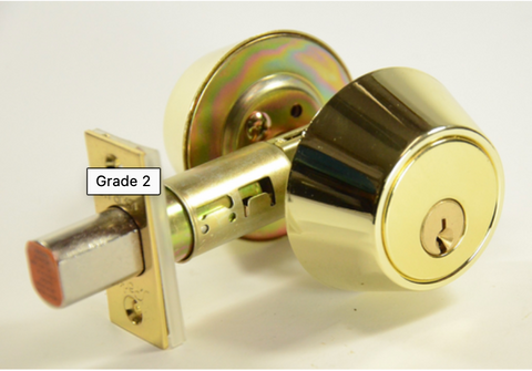 S. Parker 82160 Single Cylinder Deadbolt, Contractor Grade, SC1 Keyway, Adjustable Backset, Polished Brass Finish